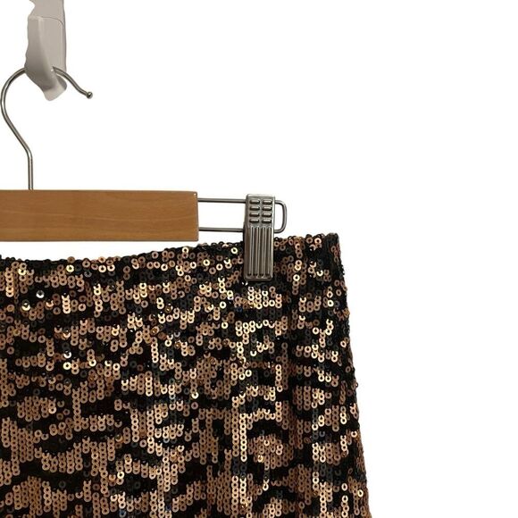 Zara Sequin Animal Print Midi Skirt Pull on Small - Picture 2 of 7